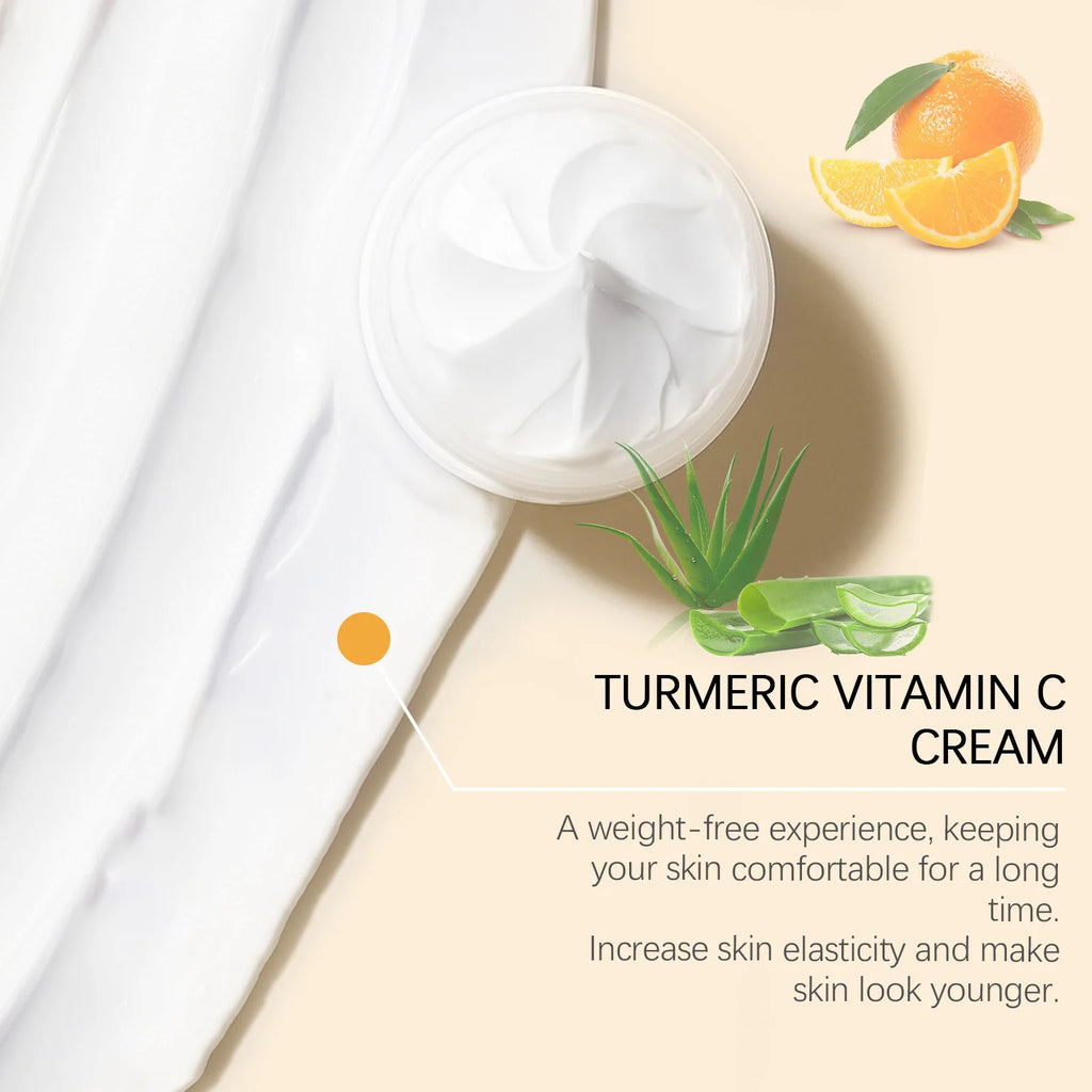 Turmeric Cleanser Oil Control Dark Spot Removal Anti Acne Deep Cleansing Shrink Pore Brightening Moisturizing Vitamin C Cream
