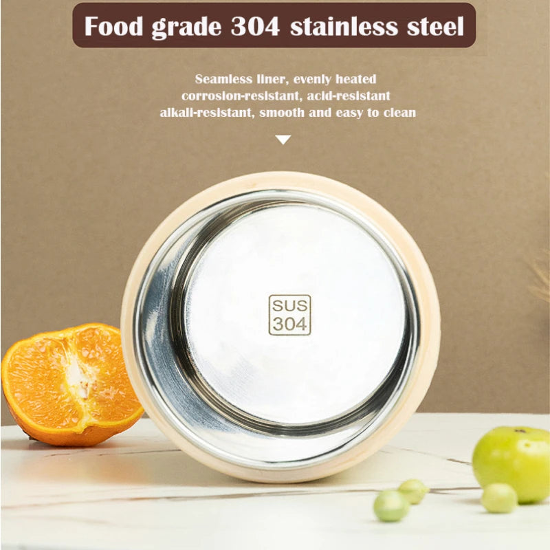 Fiambrera Eléctrica Calefactable USB de 600ML, Portátil para Picnic, Calentador de Leche y Alimentos, Contenedor Calentador de Alimentos de Acero Inoxidable 5V 12V 24V