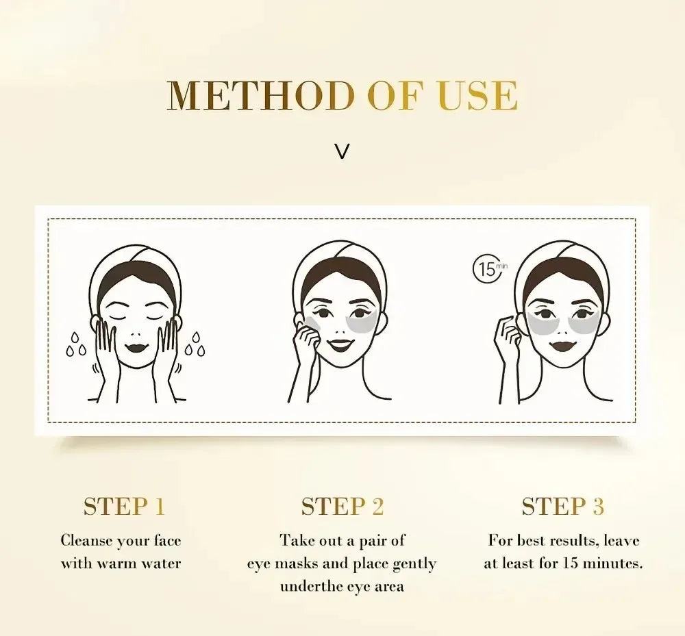 Eelhoe 60pcs Golden Collagen Moisturizing Eye Mask - Anti-Aging
