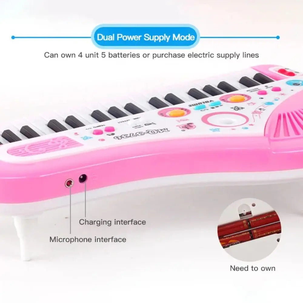 37 Keys Electronic Keyboard with Microphone Interactive Electronic Piano Music Enlightenment Education Children's Piano