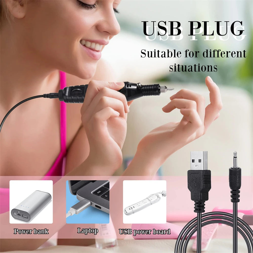 Electric Nail Sander Set Nail Drill Machine Grinding Equipment Milling Cutter For Manicure Pedicure Strong Polishing Tools