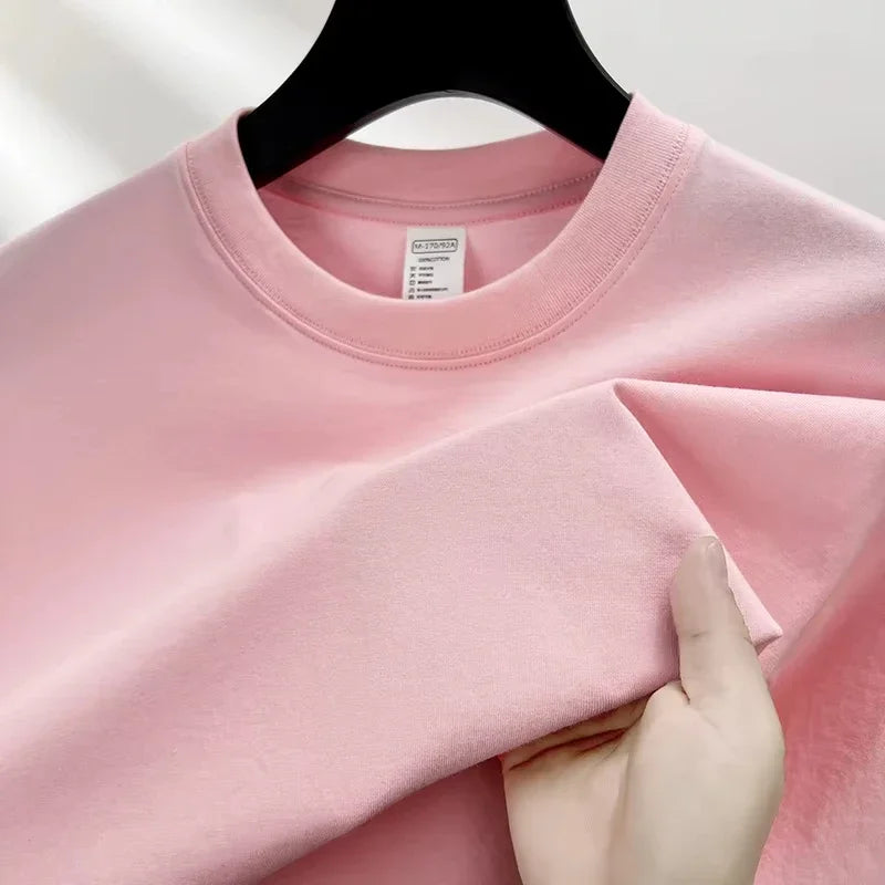 2026 Summer High-End Brand Men Round Neck Short Sleeve T-Shirt, 100% Pure Cotton Fashion Breathable Casual Tops