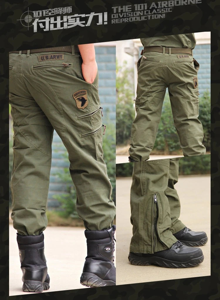2026 Men's Cargo Pant Cotton Outdoors Tactical Pant Men Vintage Camo Green Work Many Pocket Cotton Camouflage Black Trouser