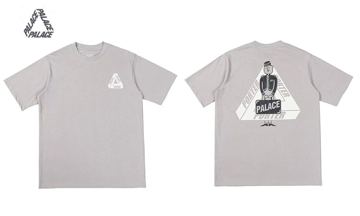 Palace Triangle Print Cotton Casual T-Shirt - Men's Short Sleeve