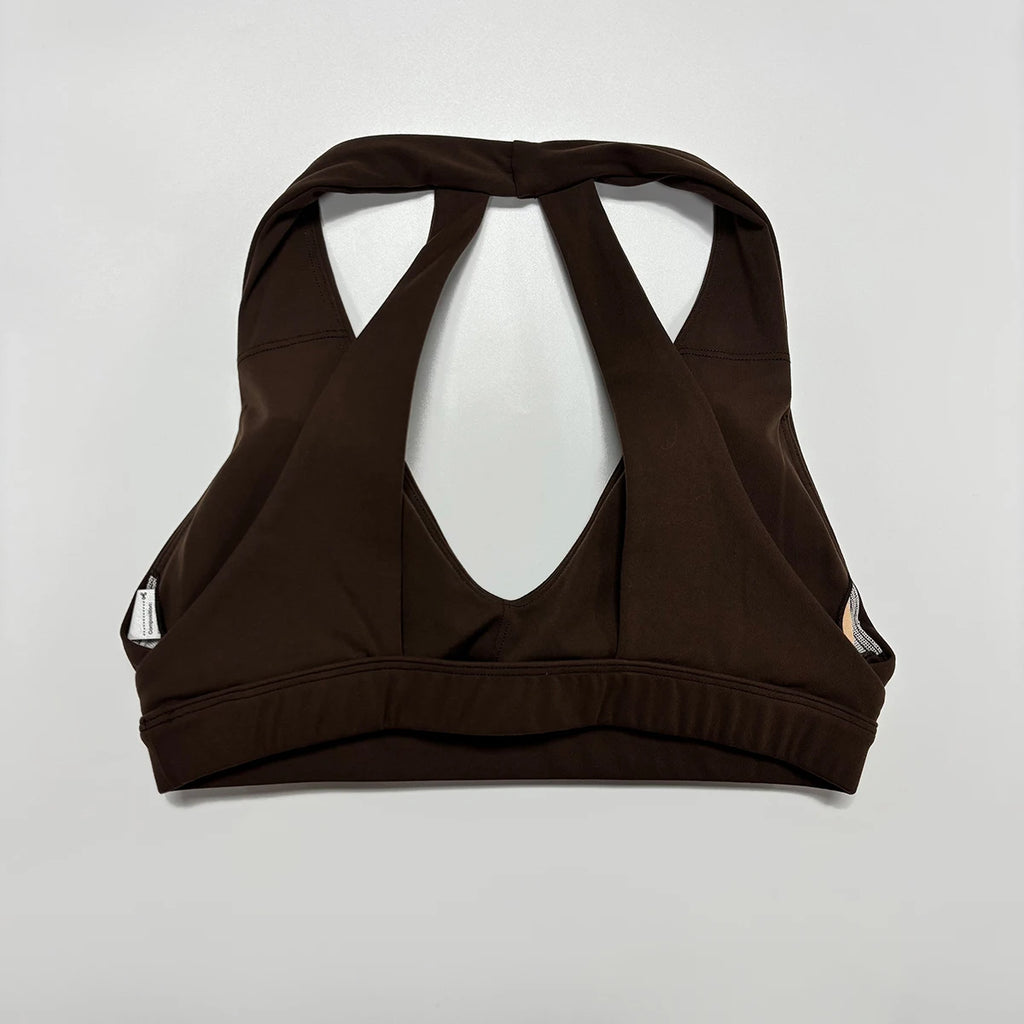 New Summer Women's Halter Sport Bra Shockproof Gym Running Bra Beautiful Back Yoga Crop Top Summer New Female Underwear