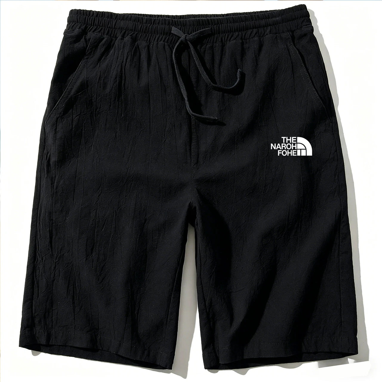 Men Cotton Linen Shorts Summer Lightweight Breathable Casual Beach Style Shorts Basic Solid Color Sweatpants Elastic Waist