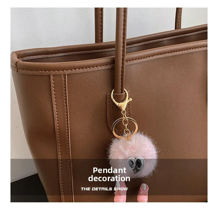 Solid Color PU Leather Women's Handbag, Versatile Korean Single Shoulder Underarm Bag, Temperament Tote Bag for Women Daily Use