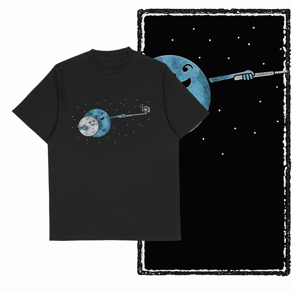 The Coolmind Men's 100% Cotton Astronaut Graphic T-Shirt - Black