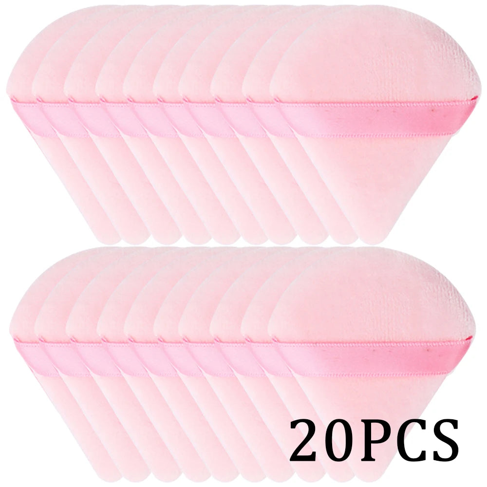Triangle Velvet Powder Puff Set For Wet And Dry Makeup Puffs Twenty And Thirty Pieces Pro Beauty Tool