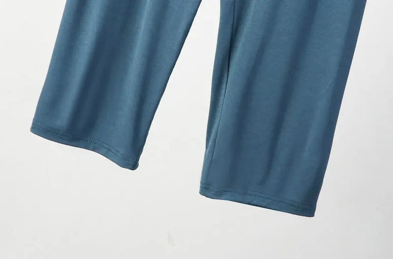 Women's Plus Size Thin Cotton Sleepwear Capri Pajama Pants