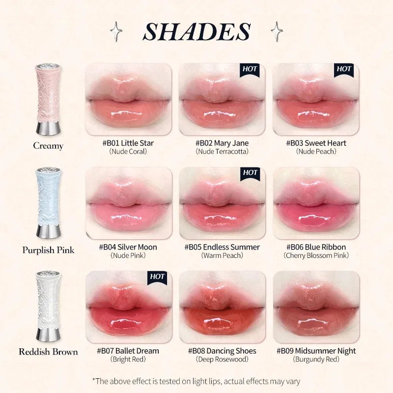Flower Knows Full Collection Lip Gloss Tinted Lip Oil Vegan Hydrating Lip Makeup for Women Girls Non Sticky Moisturizing Shine