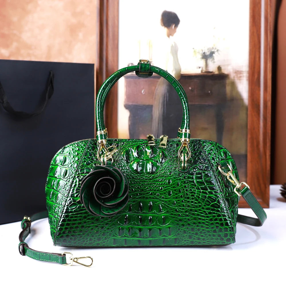 Crocodile Pattern High-End 2025 New Retro Fashion Handbag, Large-Capacity Texture, Single-Shoulder Crossbody Bag, Pillow Bag