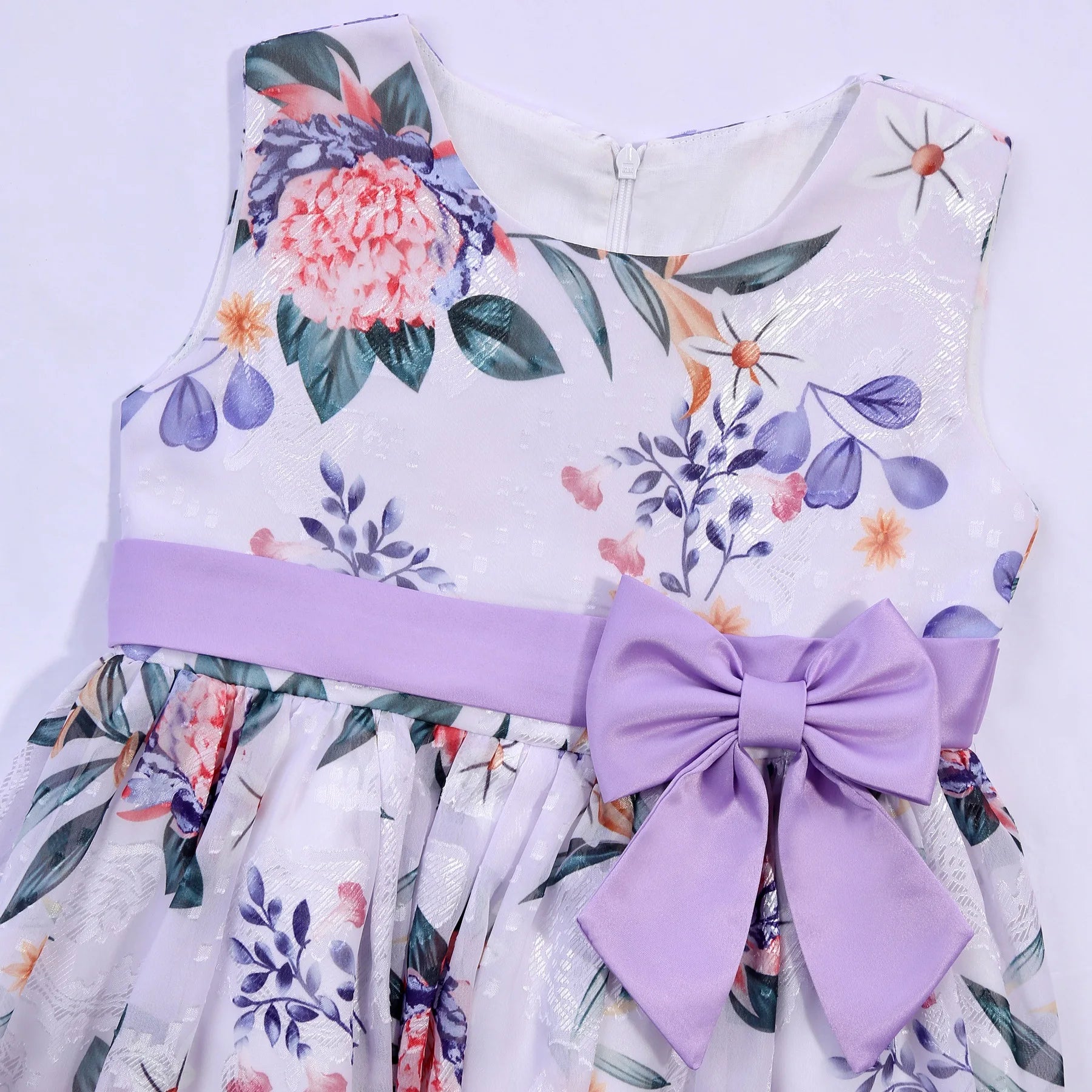 HETISO Girls Flower Dress Summer Retro Sleeveless Kids Princess Birthday Dresses Child Casual Clothes 2-10 Yrs