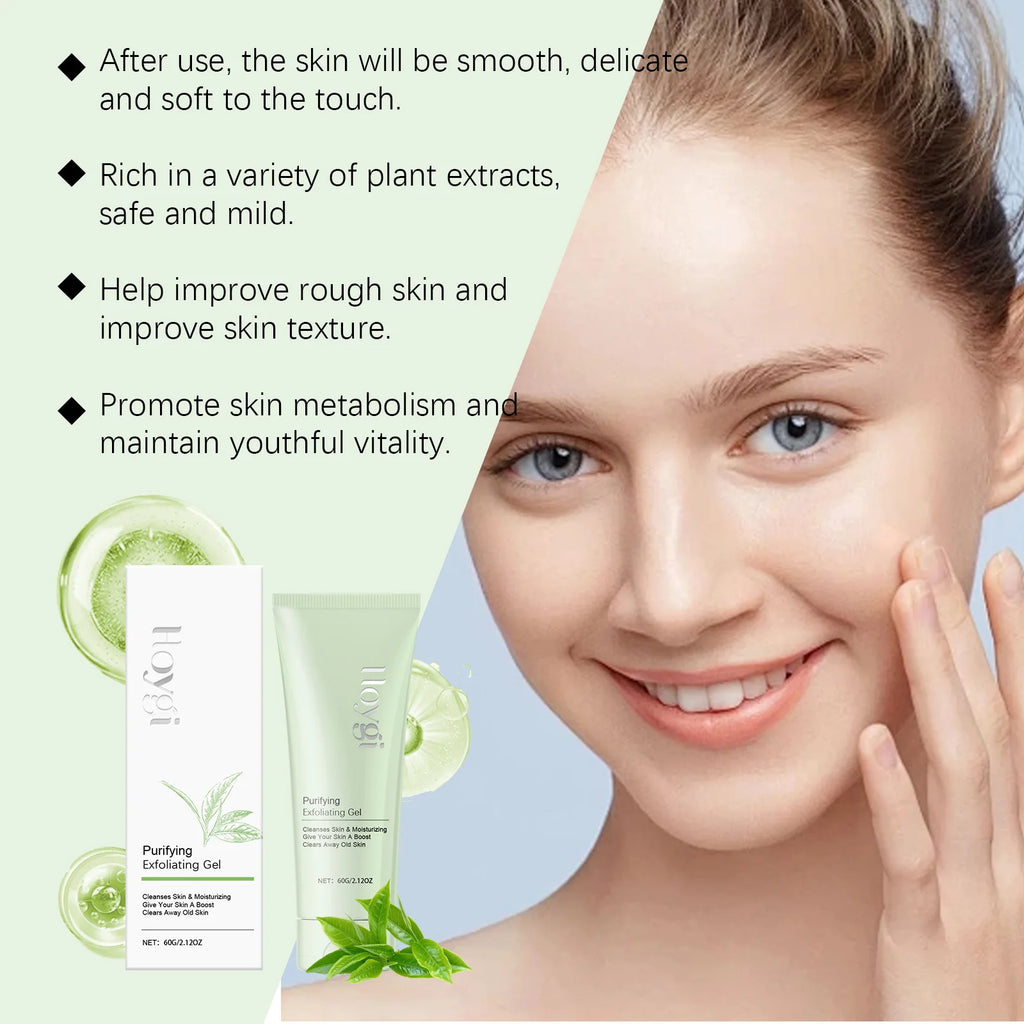 Hoygi Purifying Exfoliating Gel Remove Dead Skin Shrink Pores Oil Control Remove Blackheads Nourishing Face Exfoliating Gel 60g