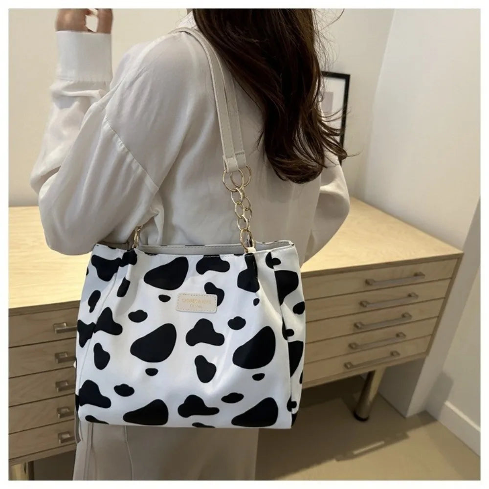 Trendy Large Capacity Women Shoulder Bag PU Leather Animal Printing Crossbody Bags Casual Style School Bag Tote Bag Girls