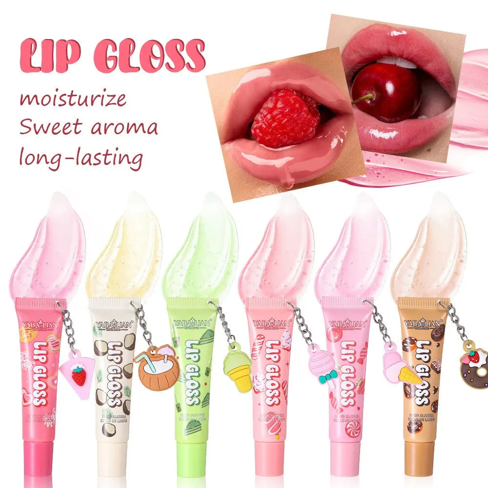 Crystal Transparent Jelly Lip Gloss - Moisturizing Long-Lasting