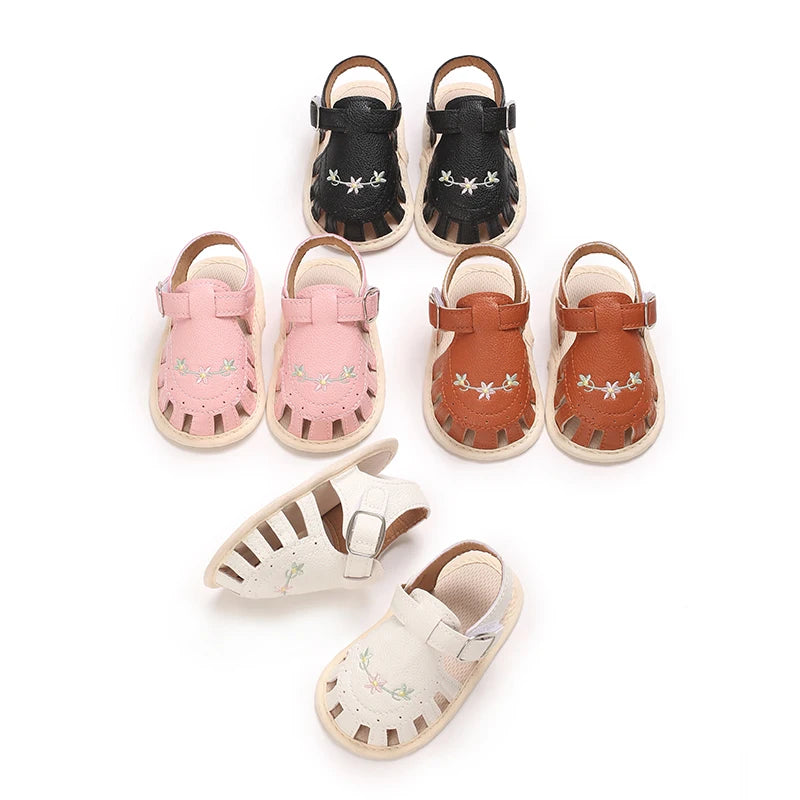 Infant Baby Boys Girls Sandals Summer Baby Wedding Dress Flat Shoes Newborn Crib Shoes First Walkers Prewalkers Shoes ﻿ ﻿