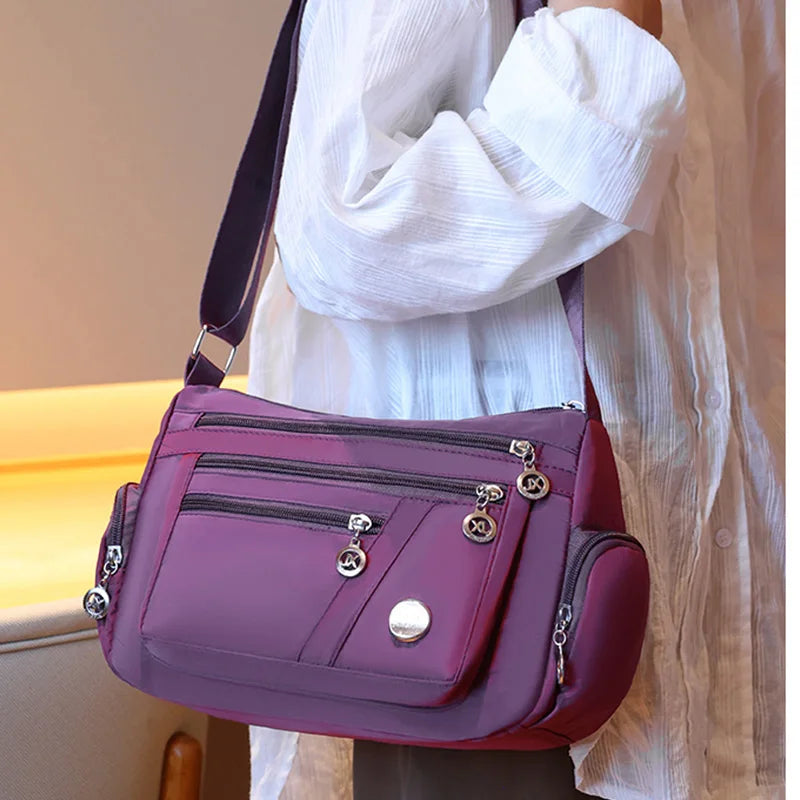 New Style Neutral Nylon Fabric Ladies' Handbag Oxford Cloth Shoulder Strap Crossbody Bag Travel Bag Multi-Compartment Casual Bag