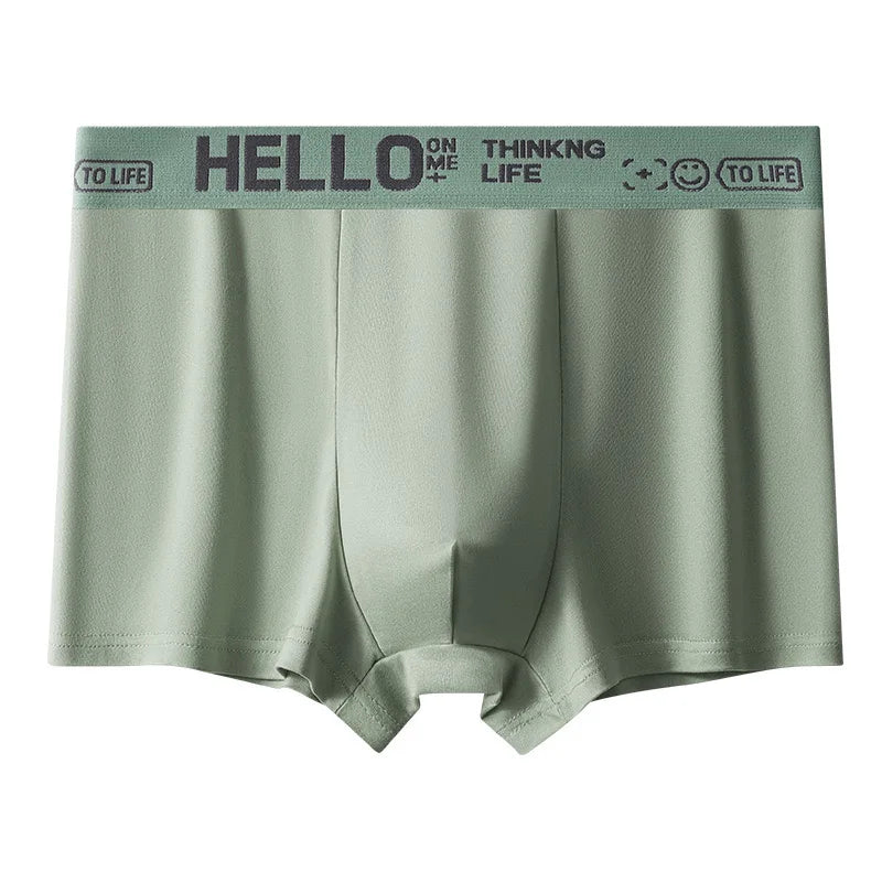 Men'S Mid-Waist Thin Sports Briefs Breathable Comfortable Large Size Boxer Shorts Youth Comfortable Flat Angle Underwear