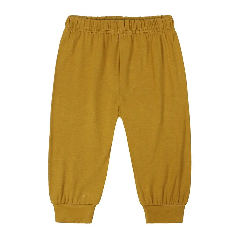 Toddler Baby Bamboo Fiber Summer Pants Solid Boys Girls Casual Clothes 3M-3T Unisex Infant Kids Lounge Pants For Korean