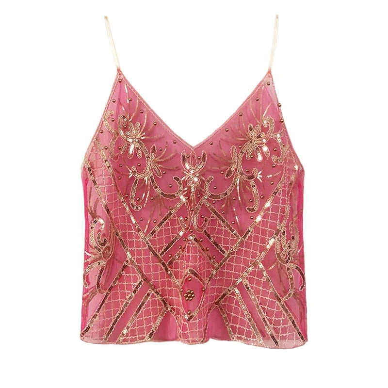 Sequins Bead Snowflake Midi Dress Women'S Fashion Sleeveless Backless Ruffle Pleated Dresses 2026 Summer Evening Vestido