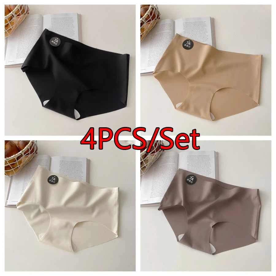 Premium Silk Seamless Panties For Women Set Of 4 Soft Lightweight Underwear M XL Breathable Comfort