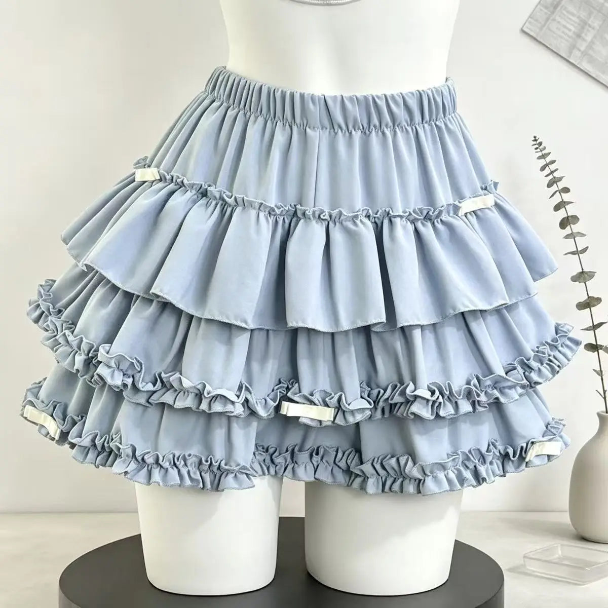 Y2K Black White Print Mini Skirt Women Slim Design Ruffle Layered A Line Skirt Elastic Waist Harajuku Pleated Short Piano Skirts