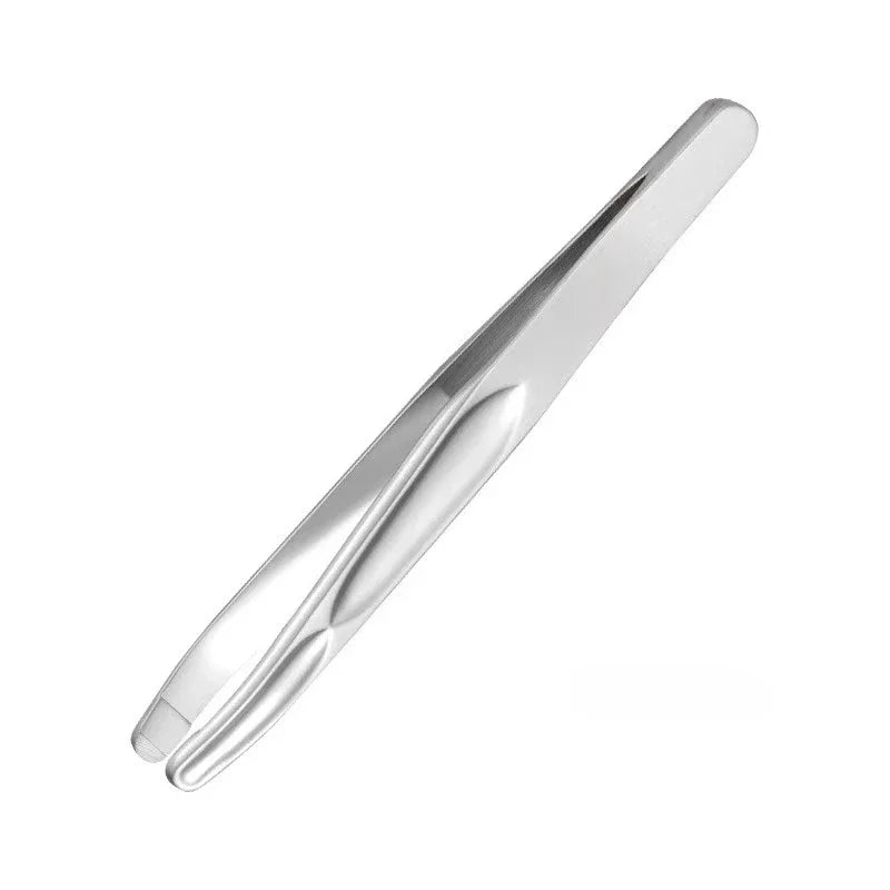Stainless Steel Eyebrow Clips for Precision Beard and Mustache Trimming Gentle on Light Beige Round Head Tweezers Christmas Gift
