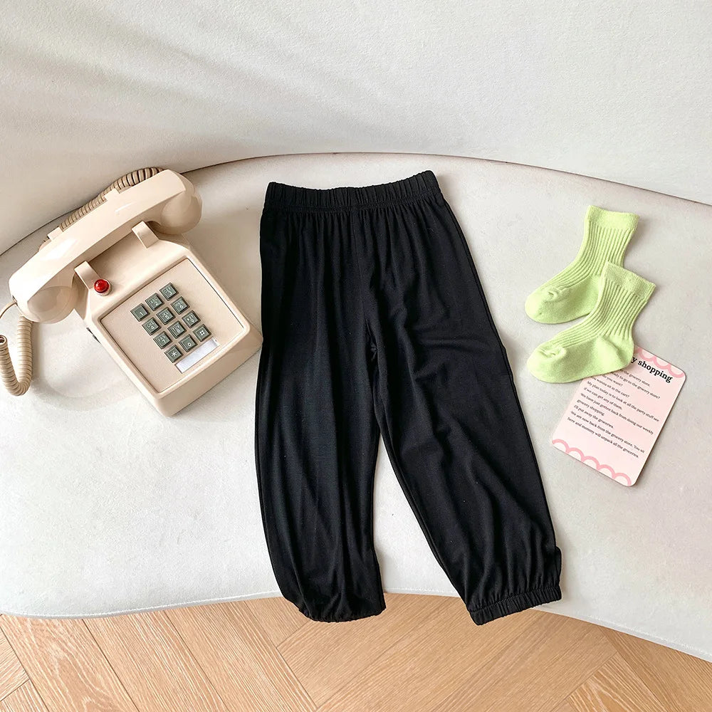 Sports Style Trousers Children Anti-Mosquito Long Pants For Summer Kids Modal Jogger Pants Girls