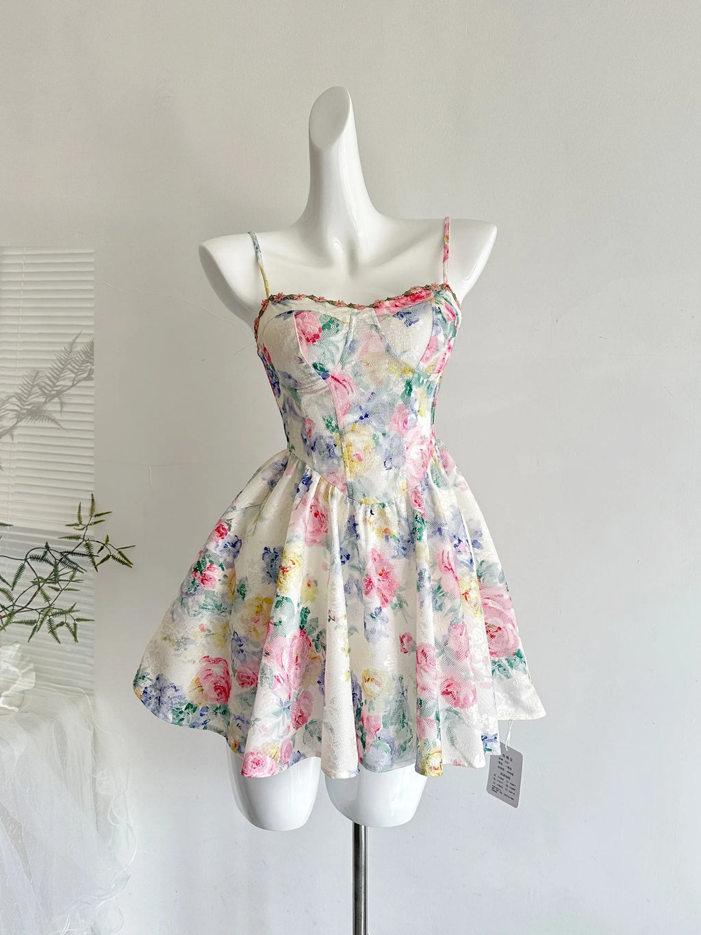 Sweet Pure Desire Style Women's Floral Print Halter Dress Slimming Waist Design Casual Summer Polyester Fiber Gown