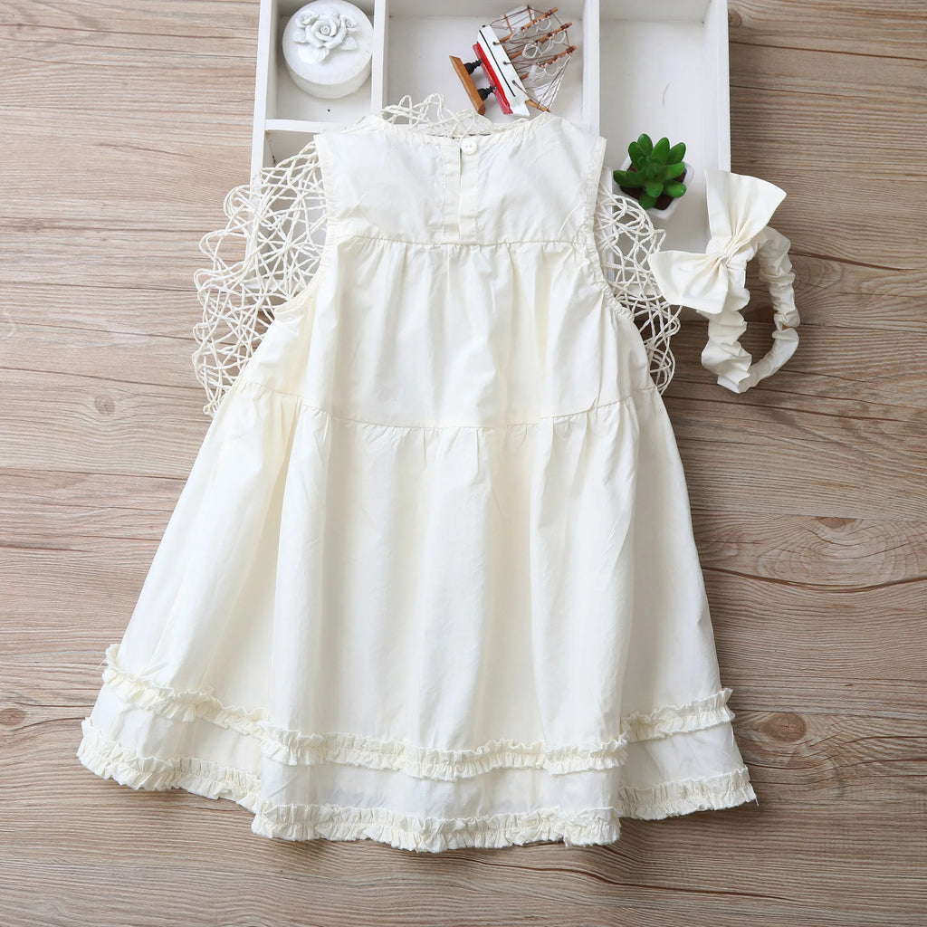 Embroidery Little Flower dresses for Girls clothes Summer Cotton Vest Dress Children's 2026 New