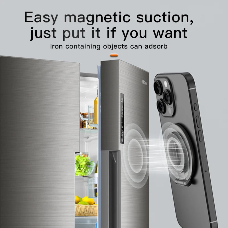 2025 Double Sided MagSafe Phone Stand Magnetic Phone Ring Holder Kickstand Magnet Grip for Phone 15 14 Android Gym Car Holder