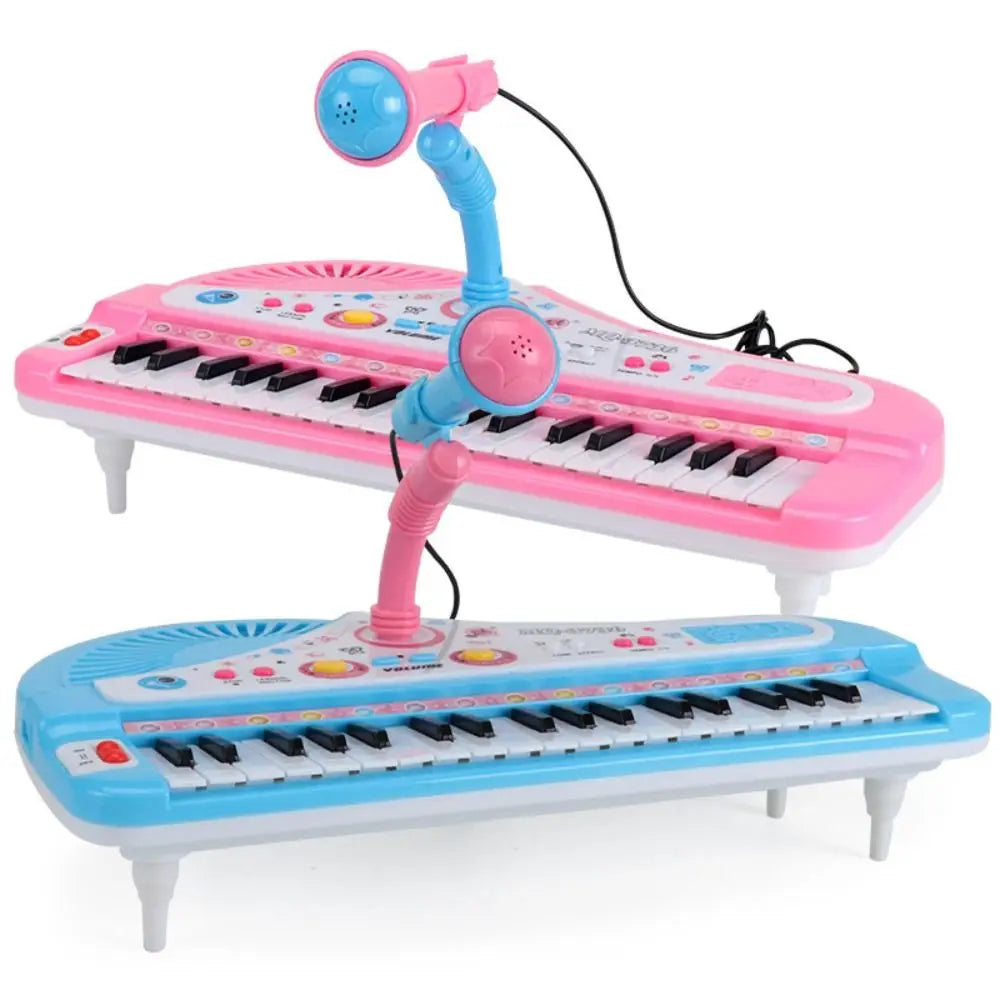 Plastic 37 Key Piano Musical with Microphone Montessori 37 Key Electronic Keyboard Simulation Multifunctional Electronic Piano