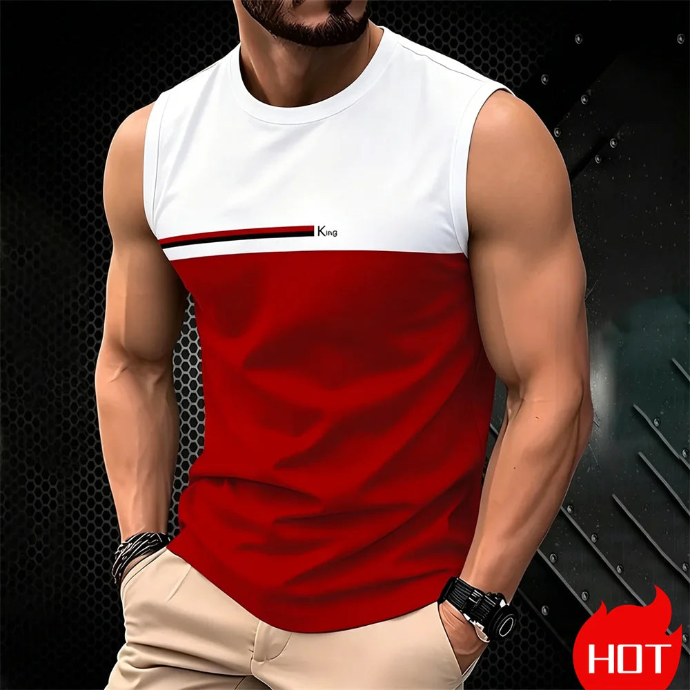 Men's Tank Top 3D Printed Sleeveless Sports Shirt Breathable Plus Size