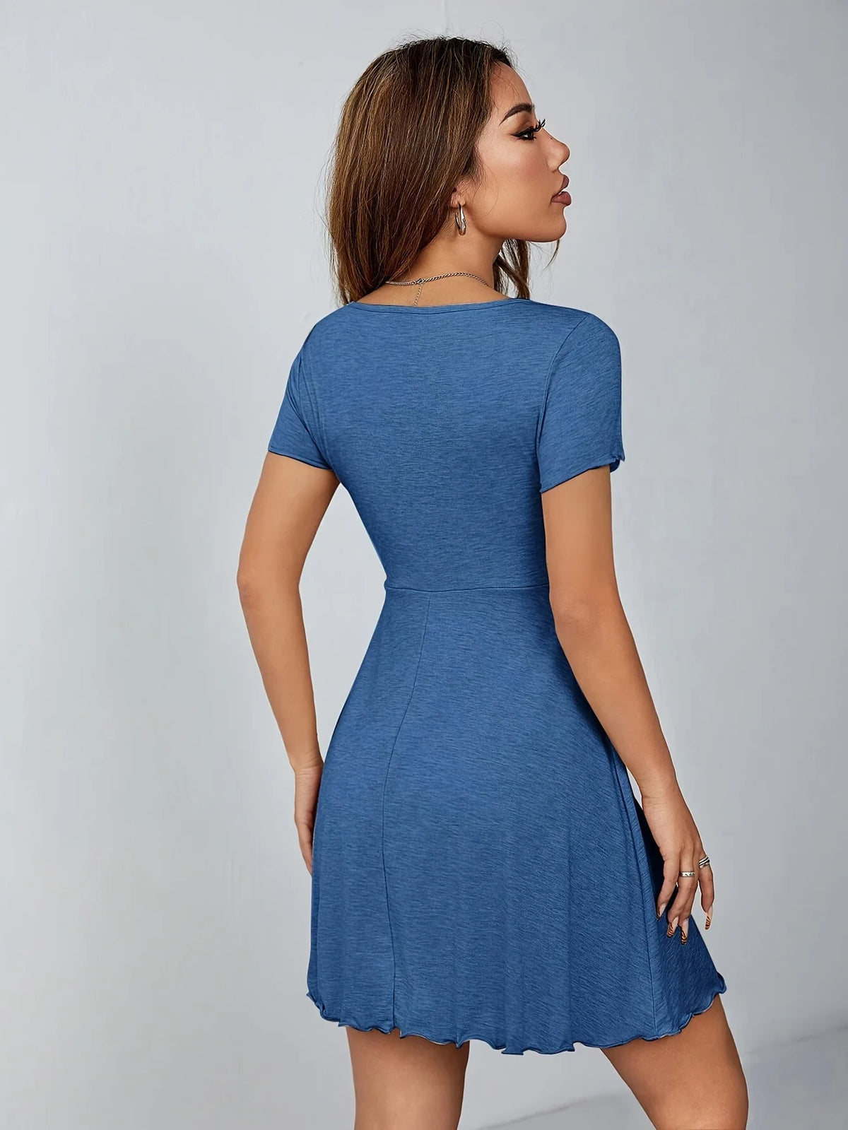 Summer Women V Neck Dress Pure Desire Style French Slim Fit Elegant Bowknot Waist Tied Casual Daily Party Dresses