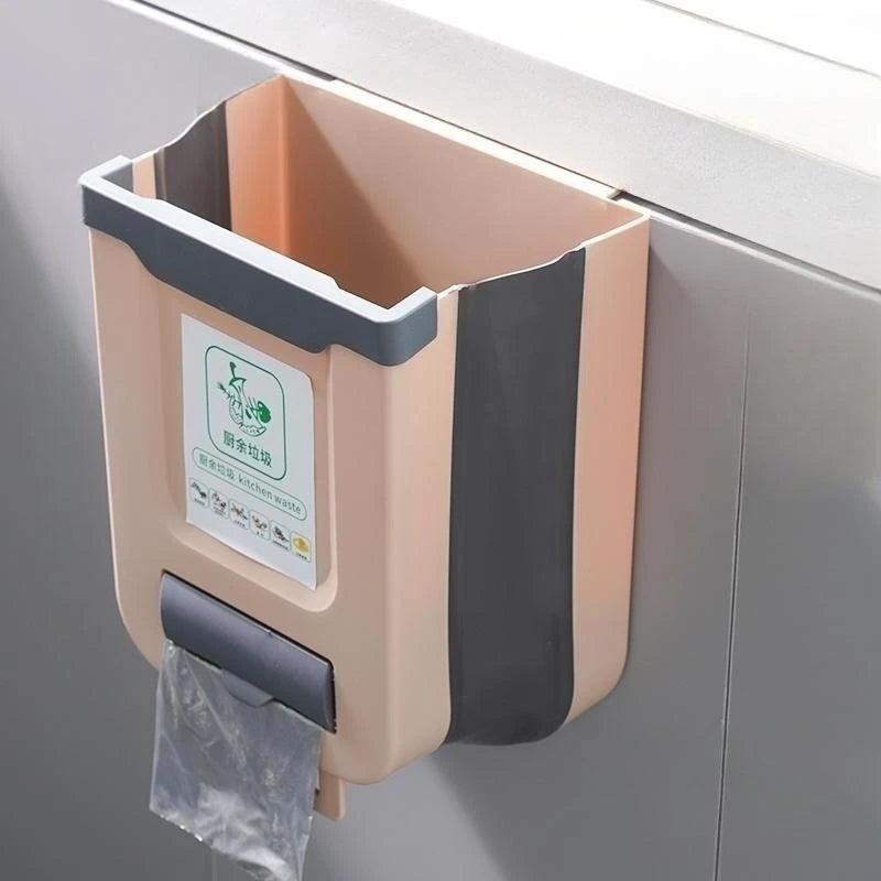 Cubo de basura plegable para cocina, cubo de basura de pared, cubo de basura para puerta de armario de cocina, cubo de basura plegable para vehículos