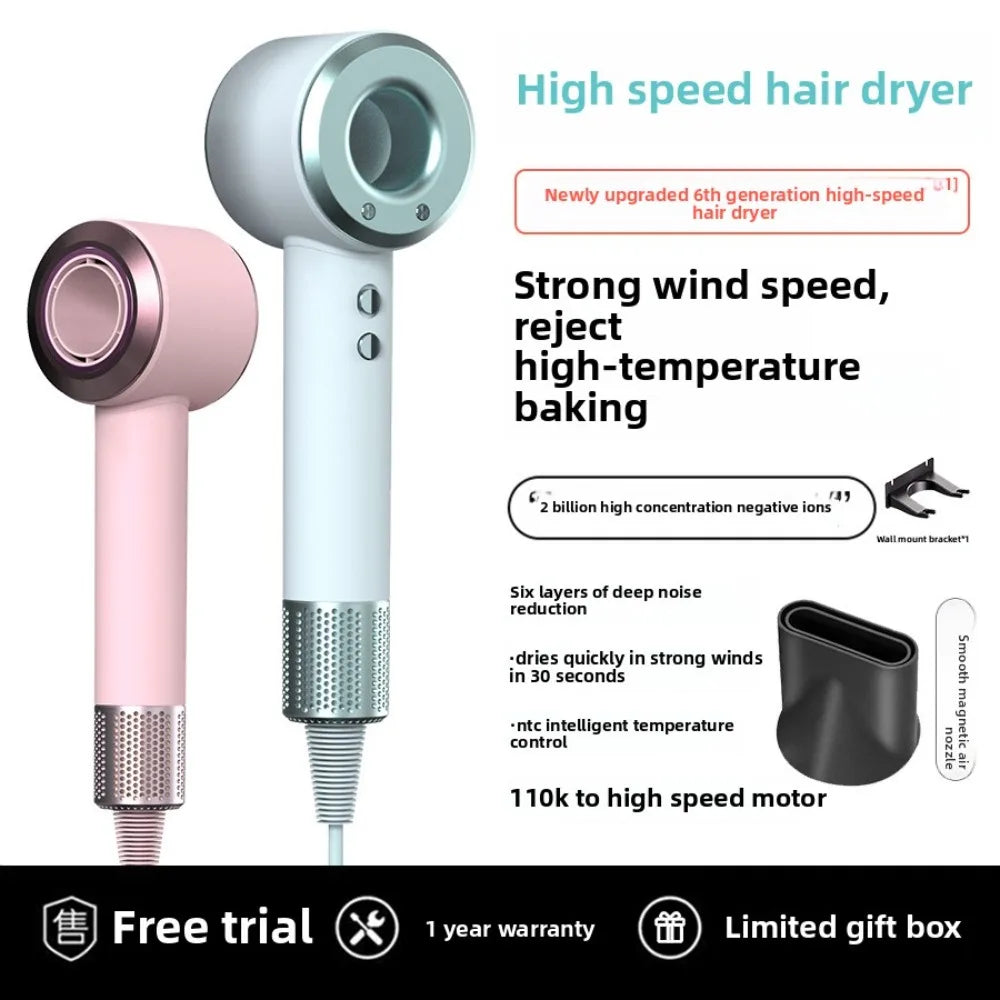 2026 New Professional Anion 5 in 1 Professional Hair Dryer Bladeless Temperature Control Lightweight for Smooth Hair Styling