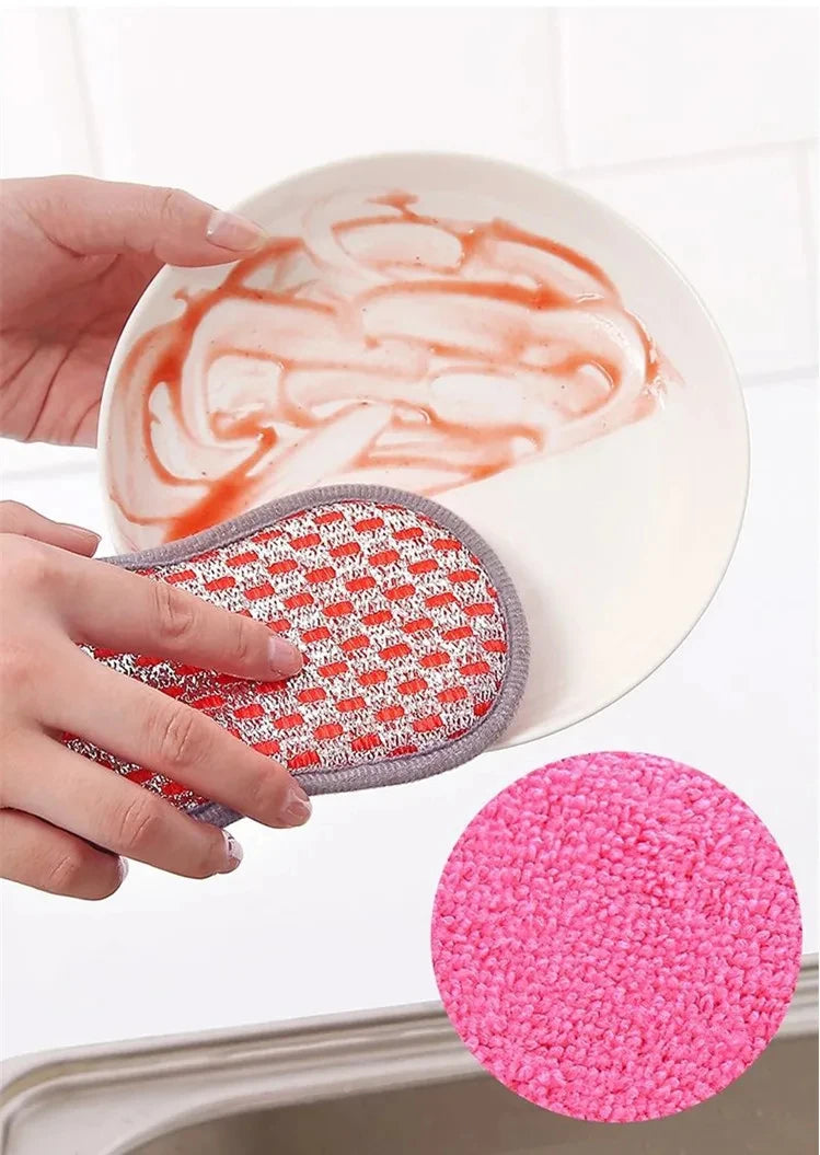 Esponja de limpieza de cocina, esponja de doble cara, estropajos para lavar platos, estropajo, paño de cocina, herramientas de limpieza de cocina