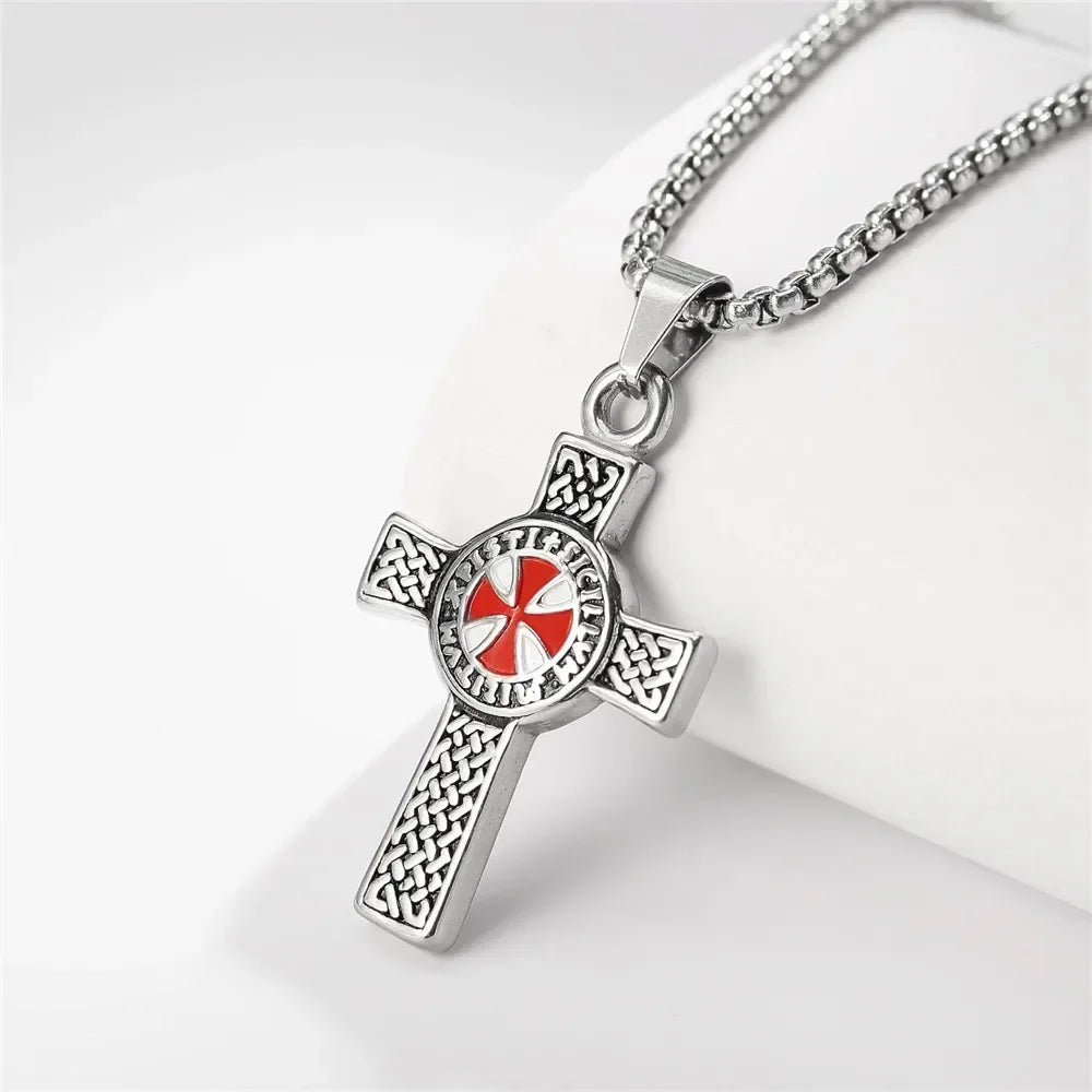 Jesus Christ Cross Mens Necklace Gold Color Cross Religious Pendant Necklace Accessory Chain Accessories