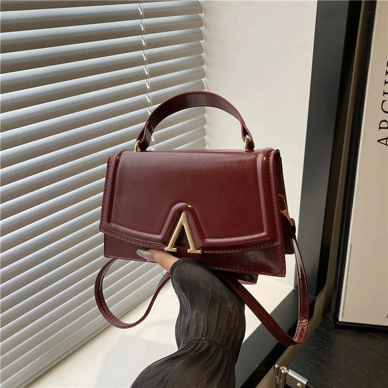 Candy Colored Minimalist Crossbody Shoulder Bag - PU Leather