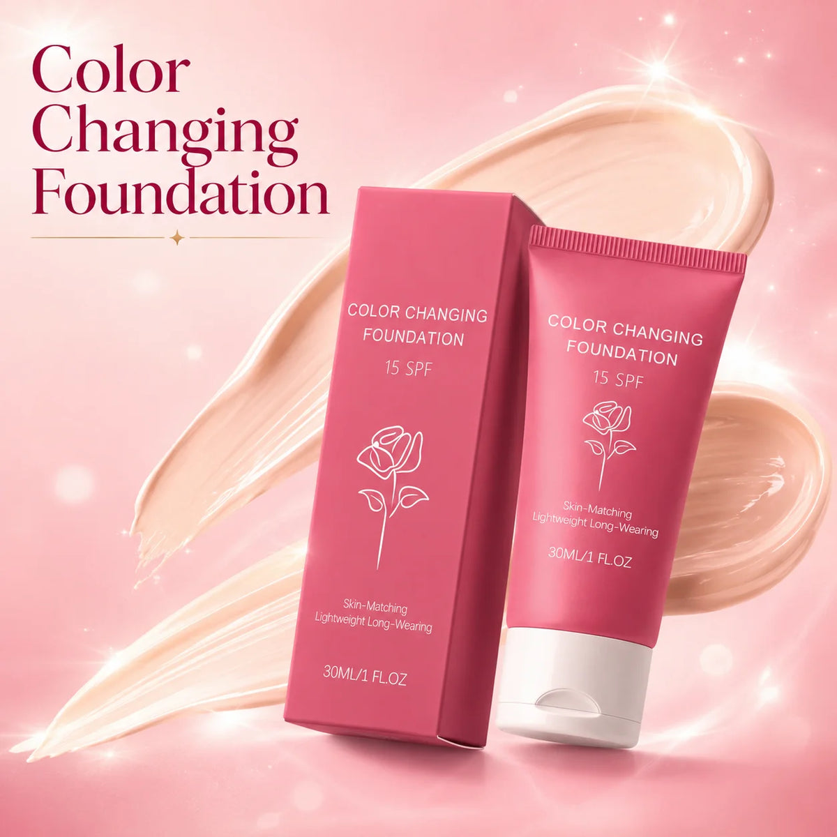Korean Color Changing Foundation Liquid, 30g SPF 15 Makeup Base