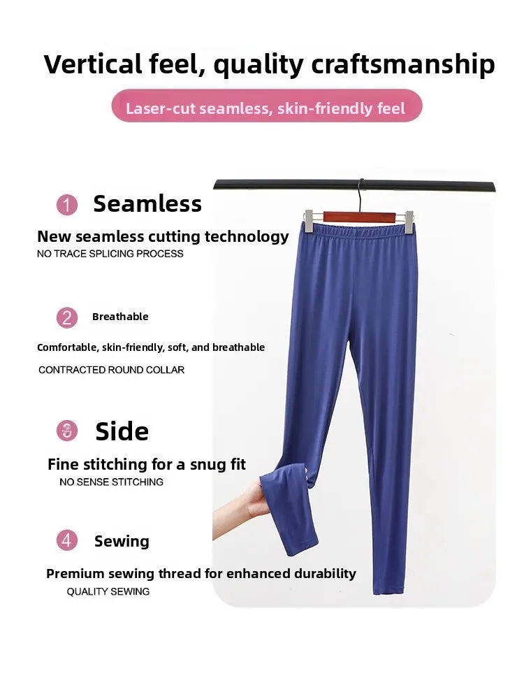 Women's High-Waist Modal Leggings - Stretchy Knit Trousers