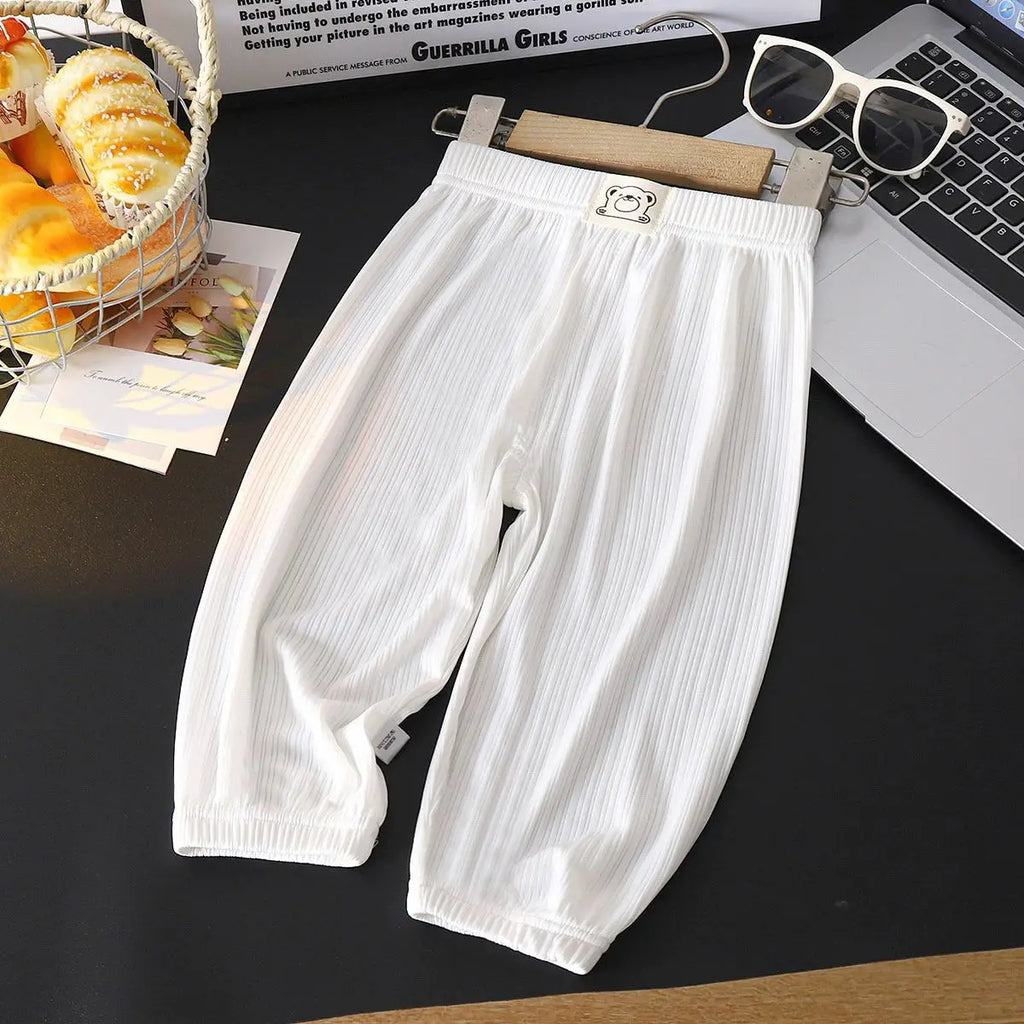 Summer New Kids Pants Anti-Mosquito Thin Breathable Trousers for Boys & Girls Korean Style Casual Beam Foot Child Pants