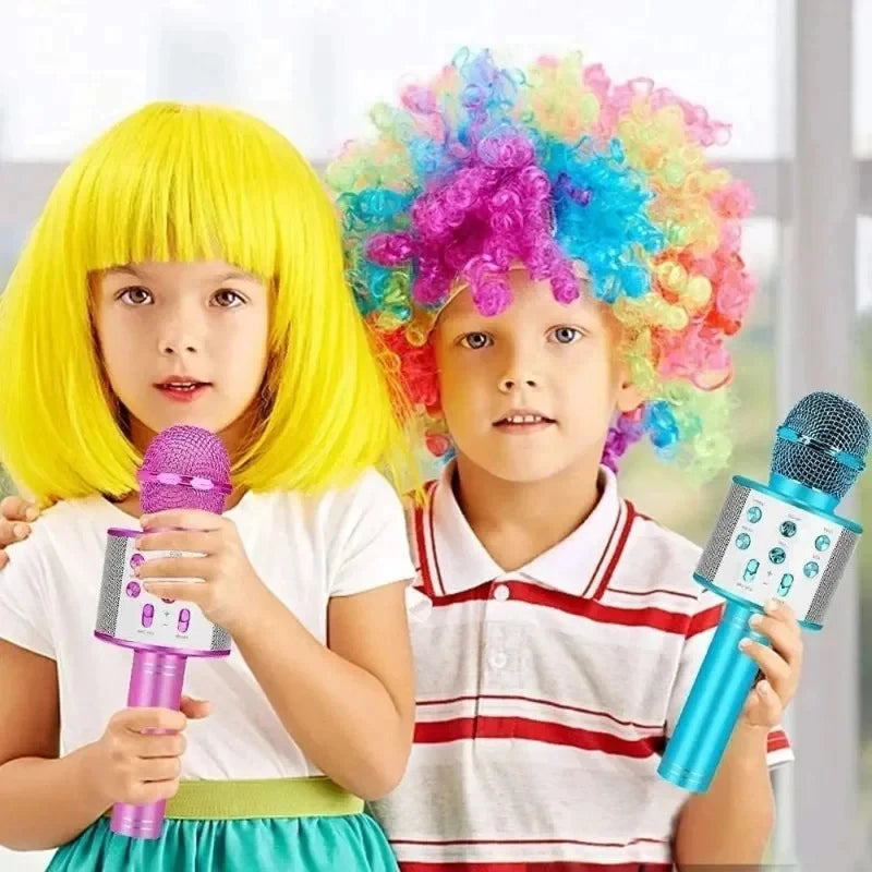 Kids Microphone for Singing, Wireless Bluetooth Karaoke Microphone for Adults, Toys for Girls Boys Gift for Birthday Party