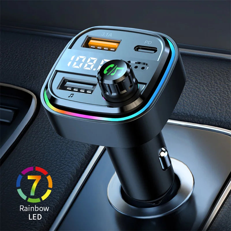 Newest C26 Bluetooth 5.0 FM Transmitter Handsfree Car Radio Modulator MP3 Player USB Super Quick Charge Adapter Car Accessories