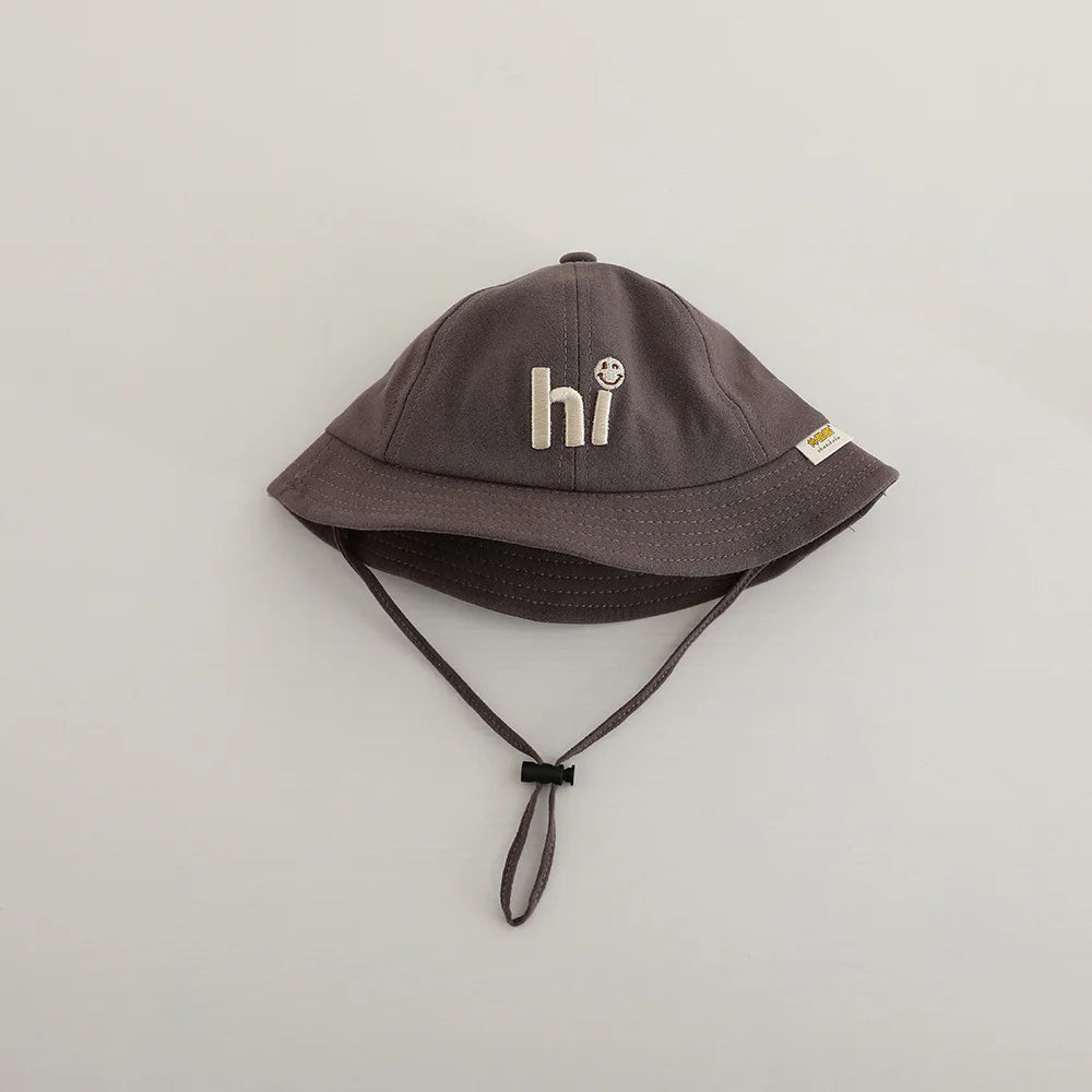 Embroidered Baby Bucket Hat Sun Safe Unisex Beachwear For Toddlers With Letter Design