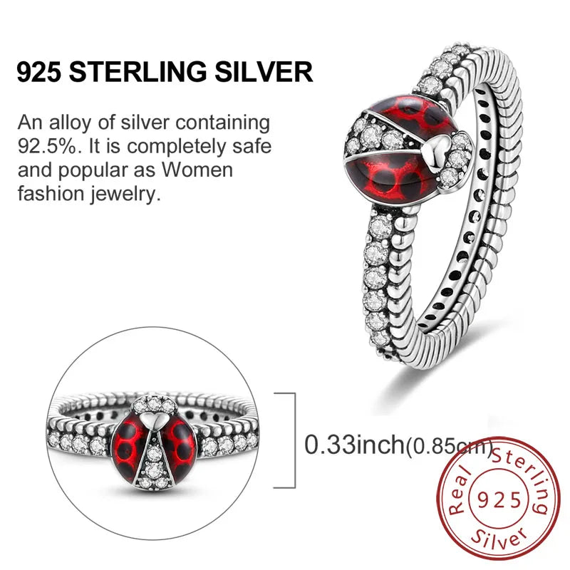 Rings Original 925 Sterling Silver Rings Bow Heart Sun Moon Star Zircon Rings For Women'S Jewelry Birthday Anniversary Gifts