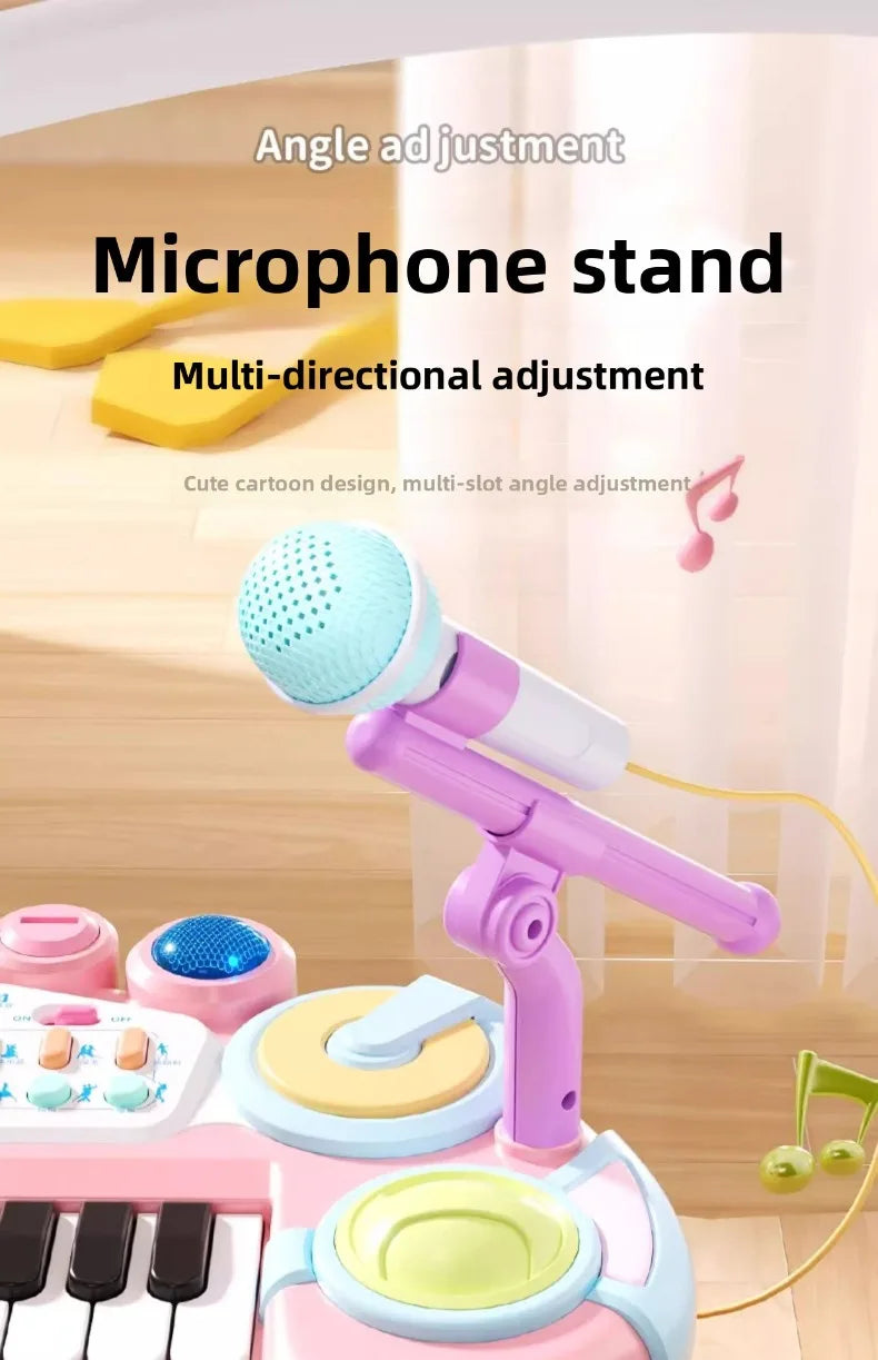 24 Key Kids Piano Keyboard with Microphone Electronic Musical Instrument Interactive Learning Toy Educational Gift for Girls Boy