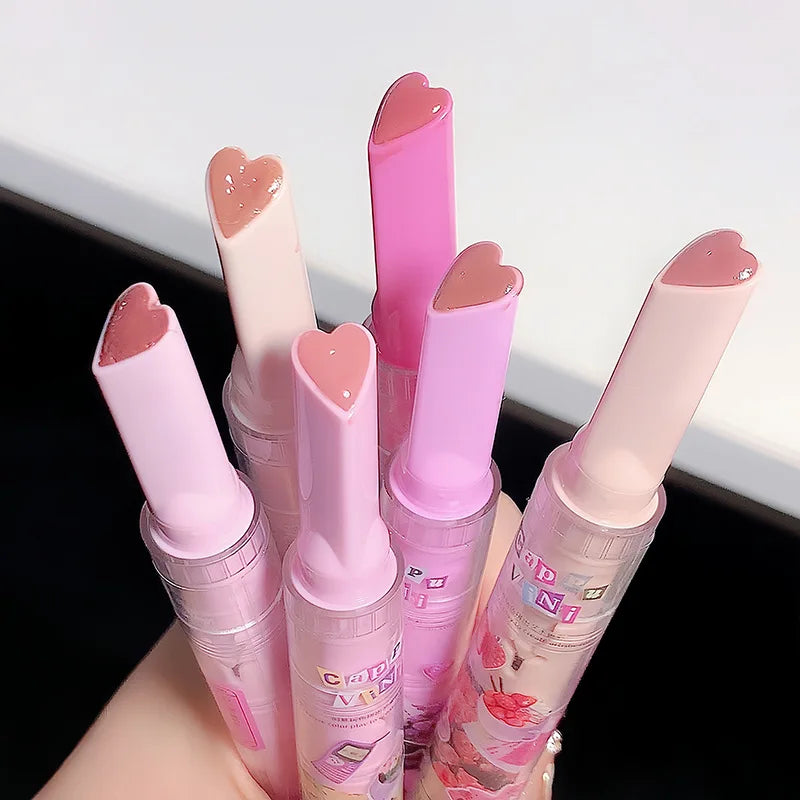 Clear Lip Glaze Jelly Solid Mirror Lipstick Waterproof Love-shaped Watermelon Lip Gloss Fade Lip Lines Moisturising Korea Makeup