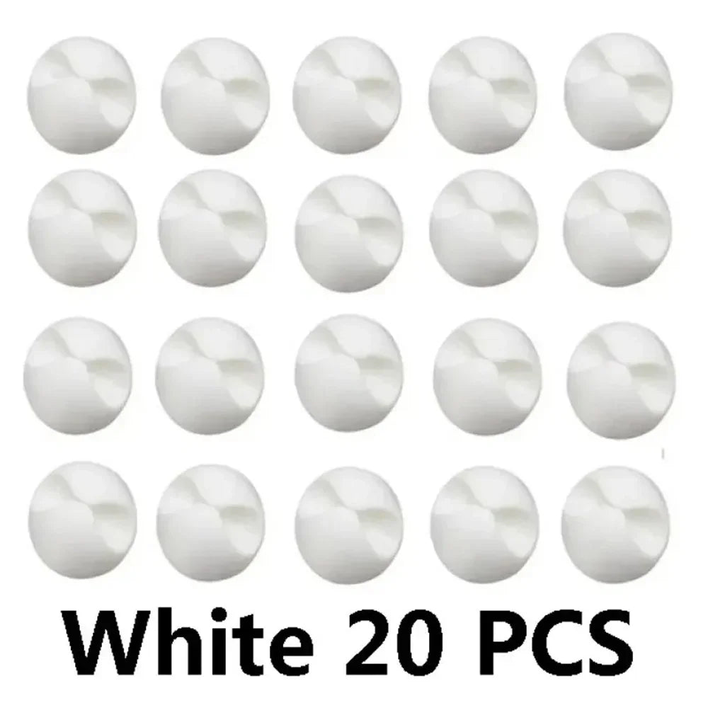 Silicone Round Cord Clips Self Adhesive Cable Management Organizer 20 Pack For Desk Car Home Tidy